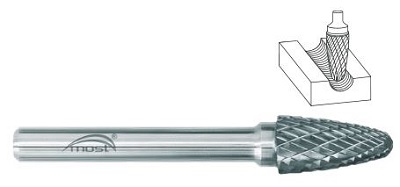 Stromčeková fréza so zaoblenou hlavou tvar F (RBF)
