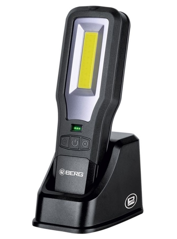 Dielenská LED COB lampa 10 W + nabíjacia stanica, powerbanka BERG