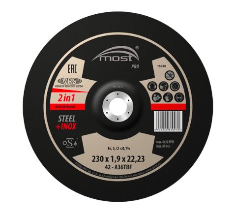 Rezný kotúč 230 x 1,9 mm MOST PRO METAL + INOX VRS typ 42