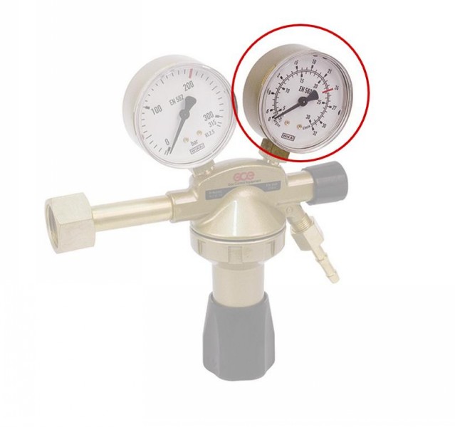 Manometer výstupný Ar-CO2, MISON 0-30 l/min G1/4 GCE